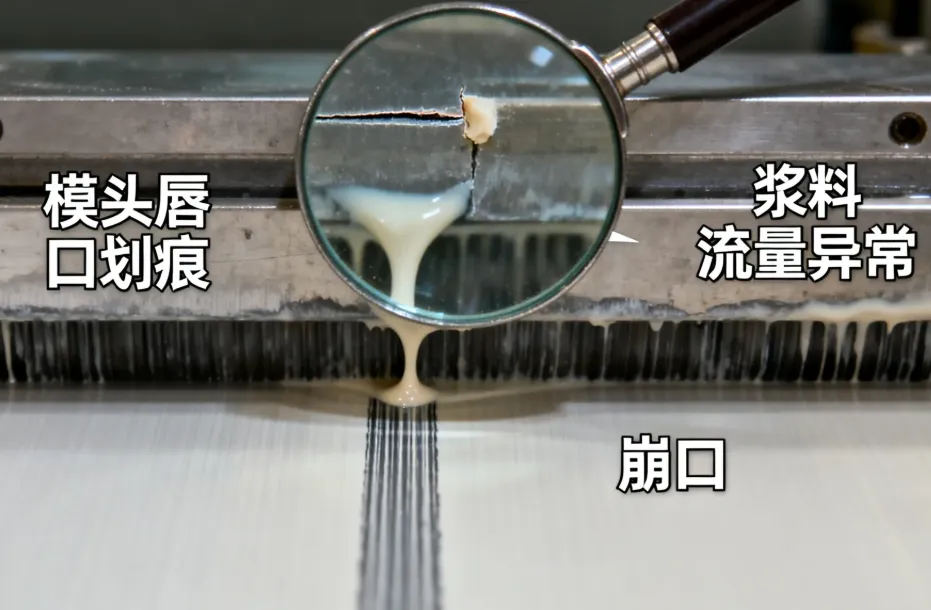 涂布出现竖条纹是模头唇口损伤还是供料脉动?